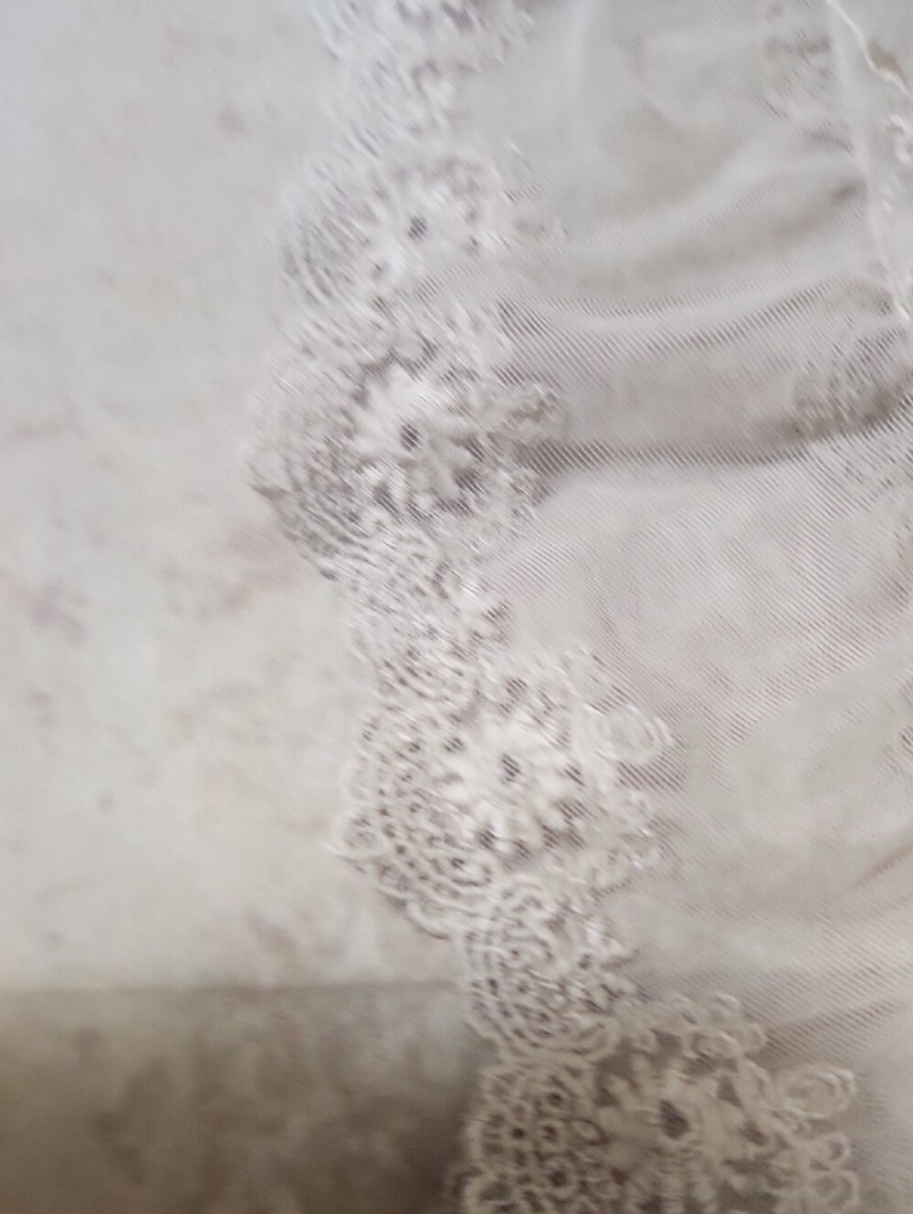 Soft Surroundings Light Taupe/Gray Lace Overlay Tunic Top - Picture 7 of 16
